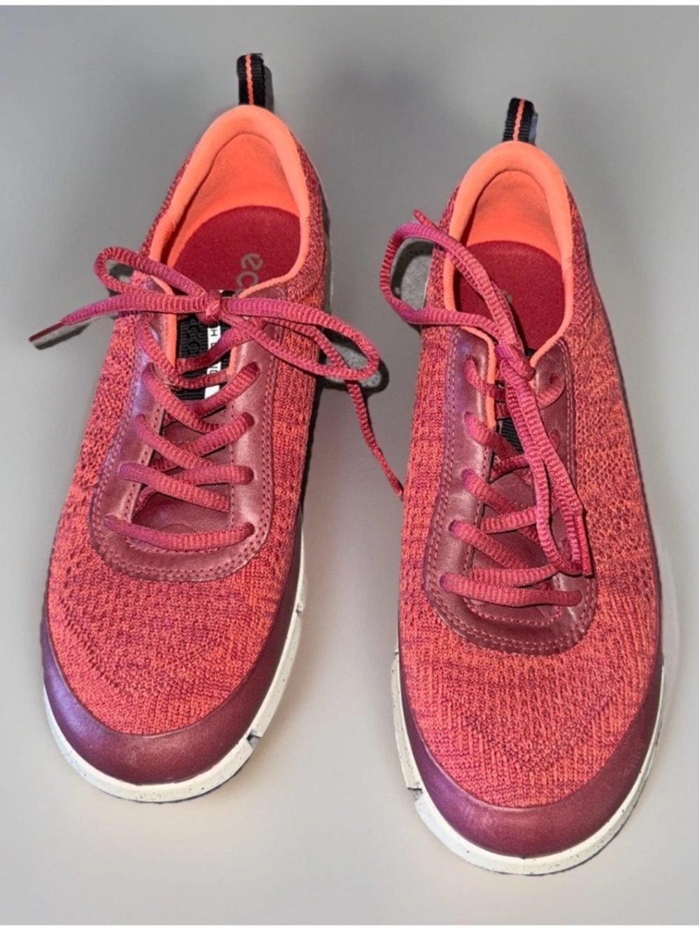Ecco Intrinsic Knit Pink Purple Speckled Sole Comfort Sneakers 7-7.5 Danish 38